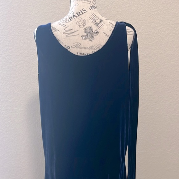 Jet Lag Vintage Great Gaspy Flapper Midnight Blue Dress with Attached Scarf - Picture 9 of 11